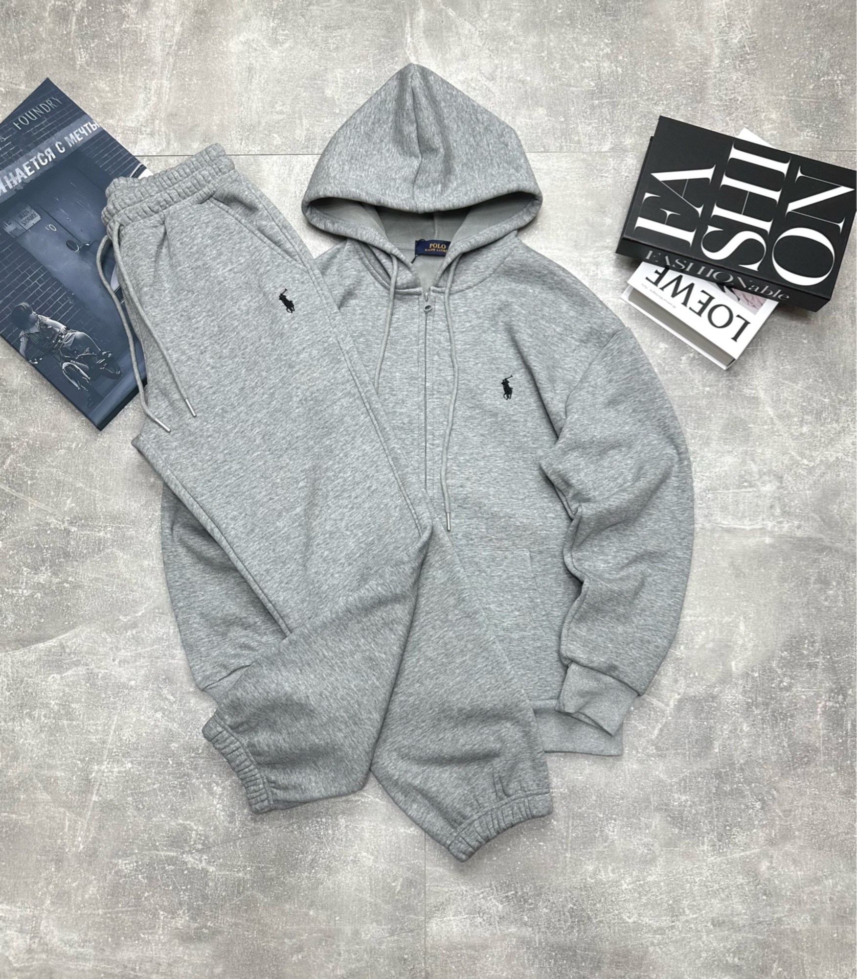спортивные костюм,спортивные костюмы мужские,костюм на флисе,polo ralph lauren зип худи серая