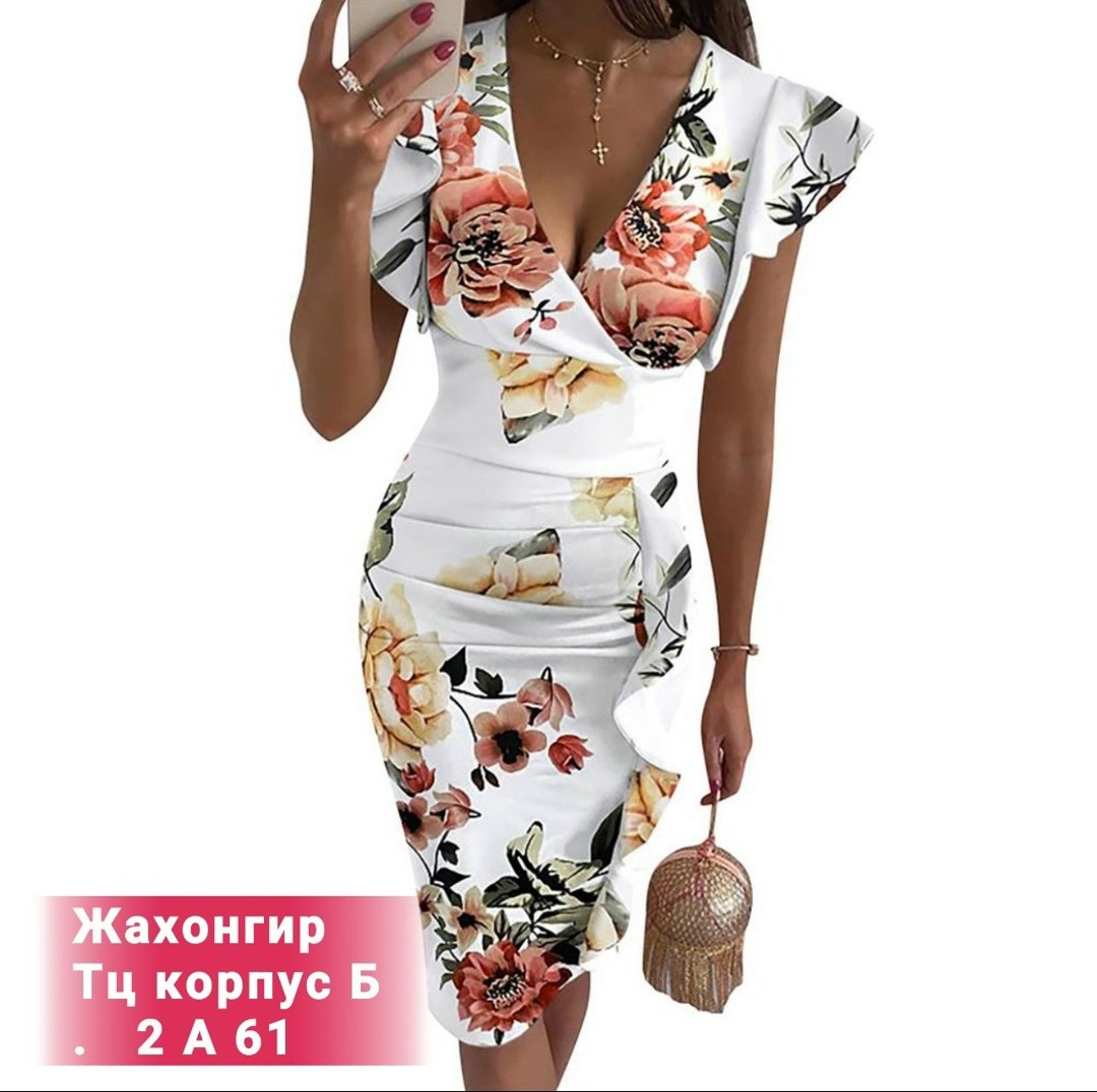женское платье летнее,элегантные платья,женское платье миди с цветочным принтом,платье,модное платье