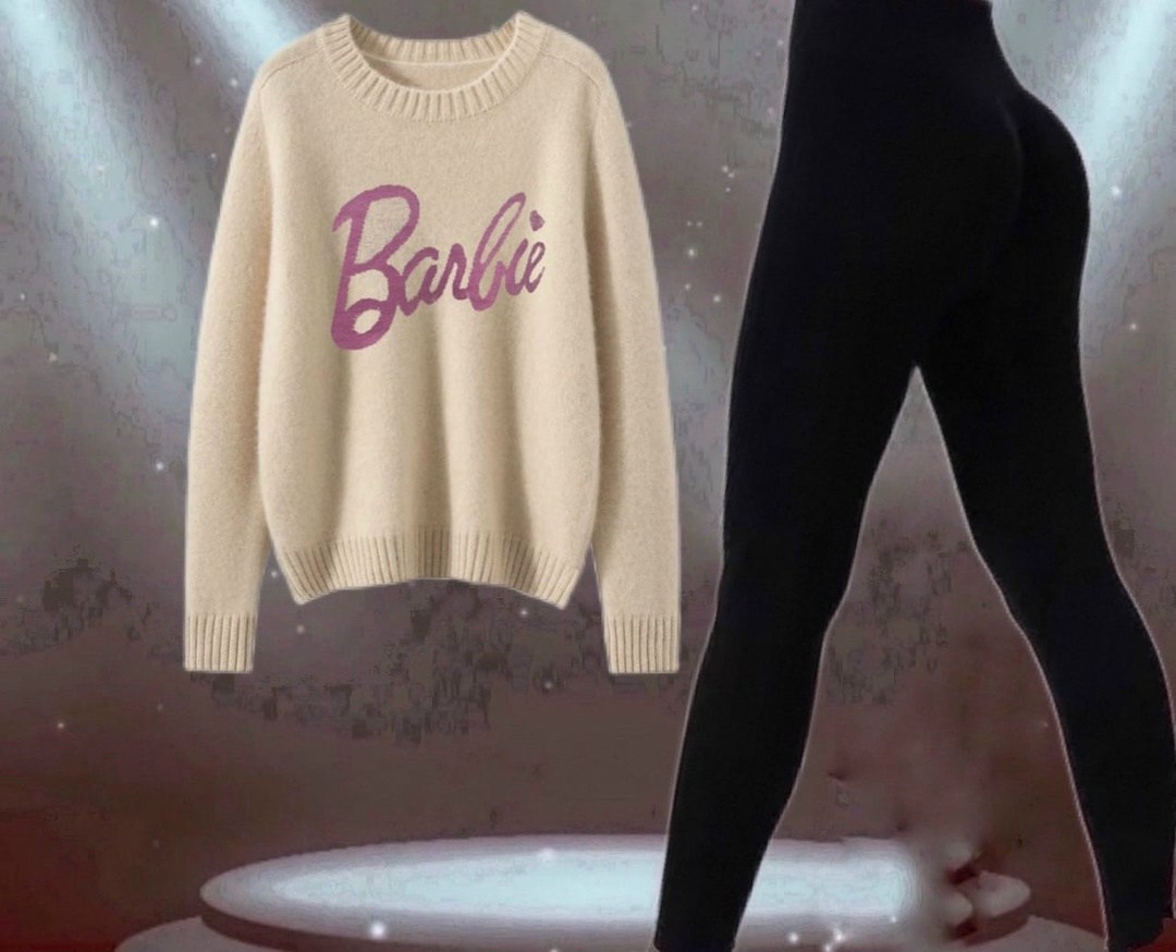 свитер оверсайз с надписью barbie,женский свитер,женская кофта,свитер оверсайз,свитер