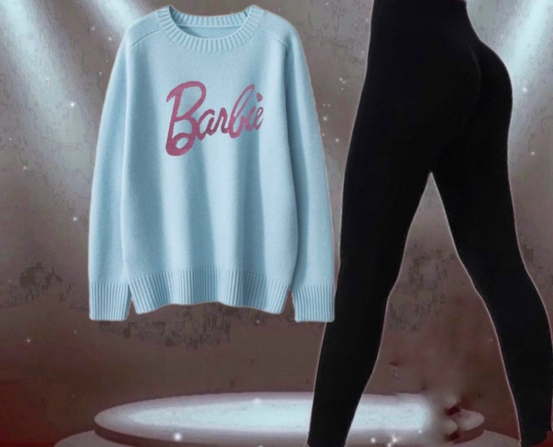 свитер оверсайз с надписью barbie,женский свитер,женская кофта,свитер оверсайз,свитер