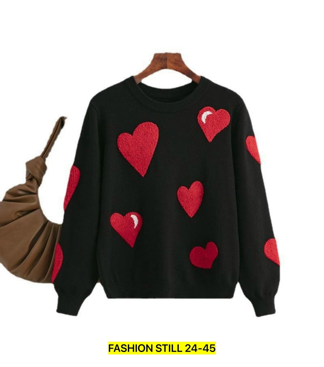свитер с сердечками,джемпер с сердечками,shein qutie heart pattern drop shoulder sweater,свитер с узорами,модные свитера