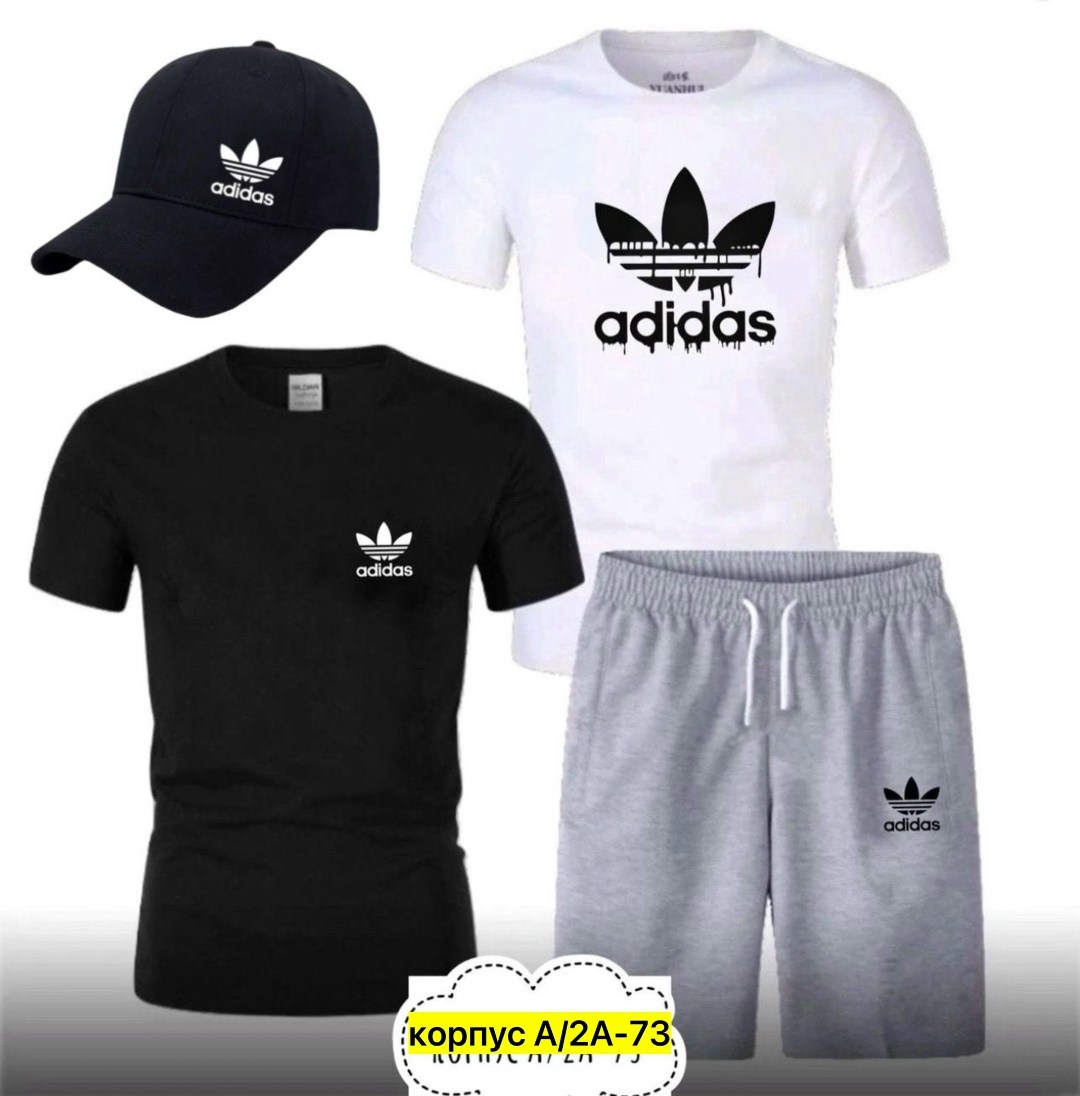 мужские спортивные костюмы,комплект футболок adidas,спортивные костюмы,шорты trefoil adidas