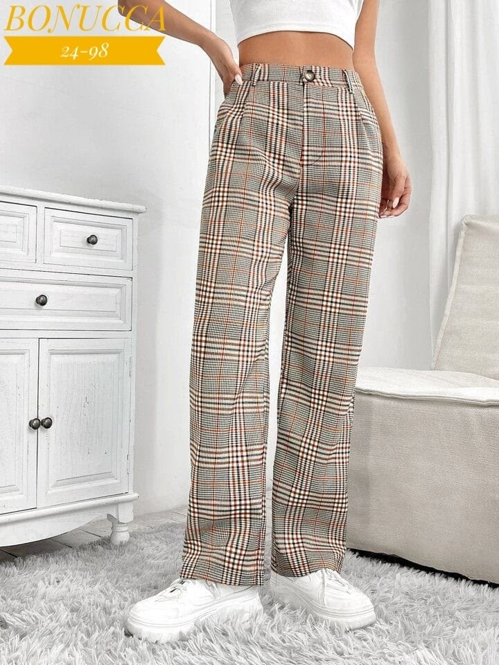 клетчатые брюки pull and bear,брюки в клетку женские,брюки костюмные в клетку elis,брюки в клетку,серые брюки женские офисные