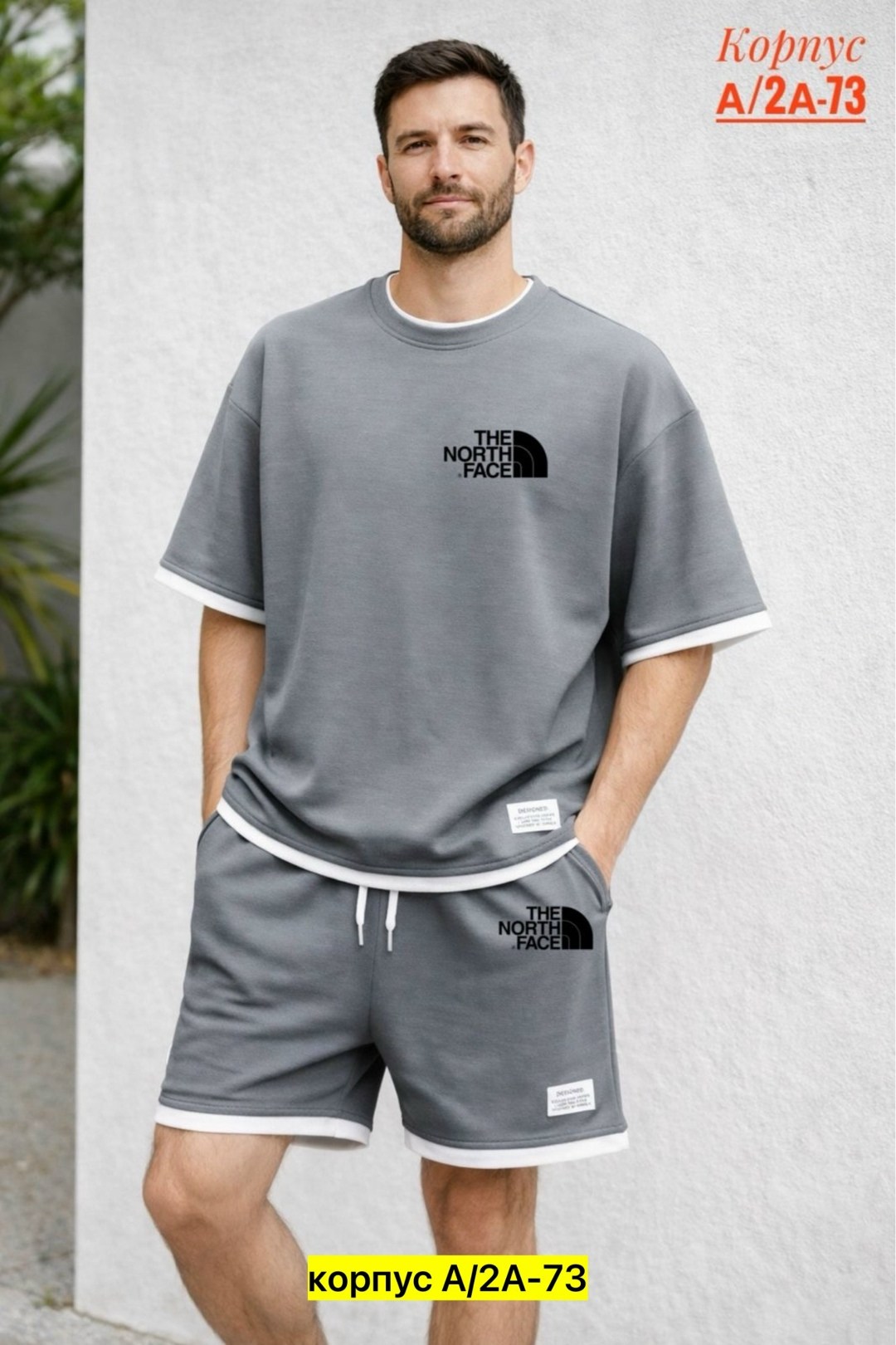мужская футболка the north face,футболка мужской the north face светло-серый,спортивные мужские костюмы,футболка the north face,костюм с шортам