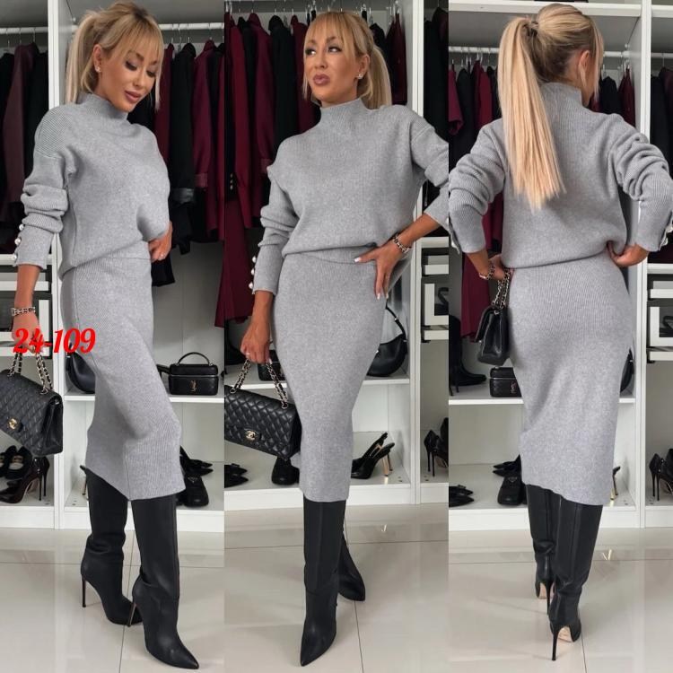костюм теплый с юбкой миди двойка malax clothes,вязаный костюм с юбкой,костюм с юбкой,женский костюм,юбка и кофта костюм