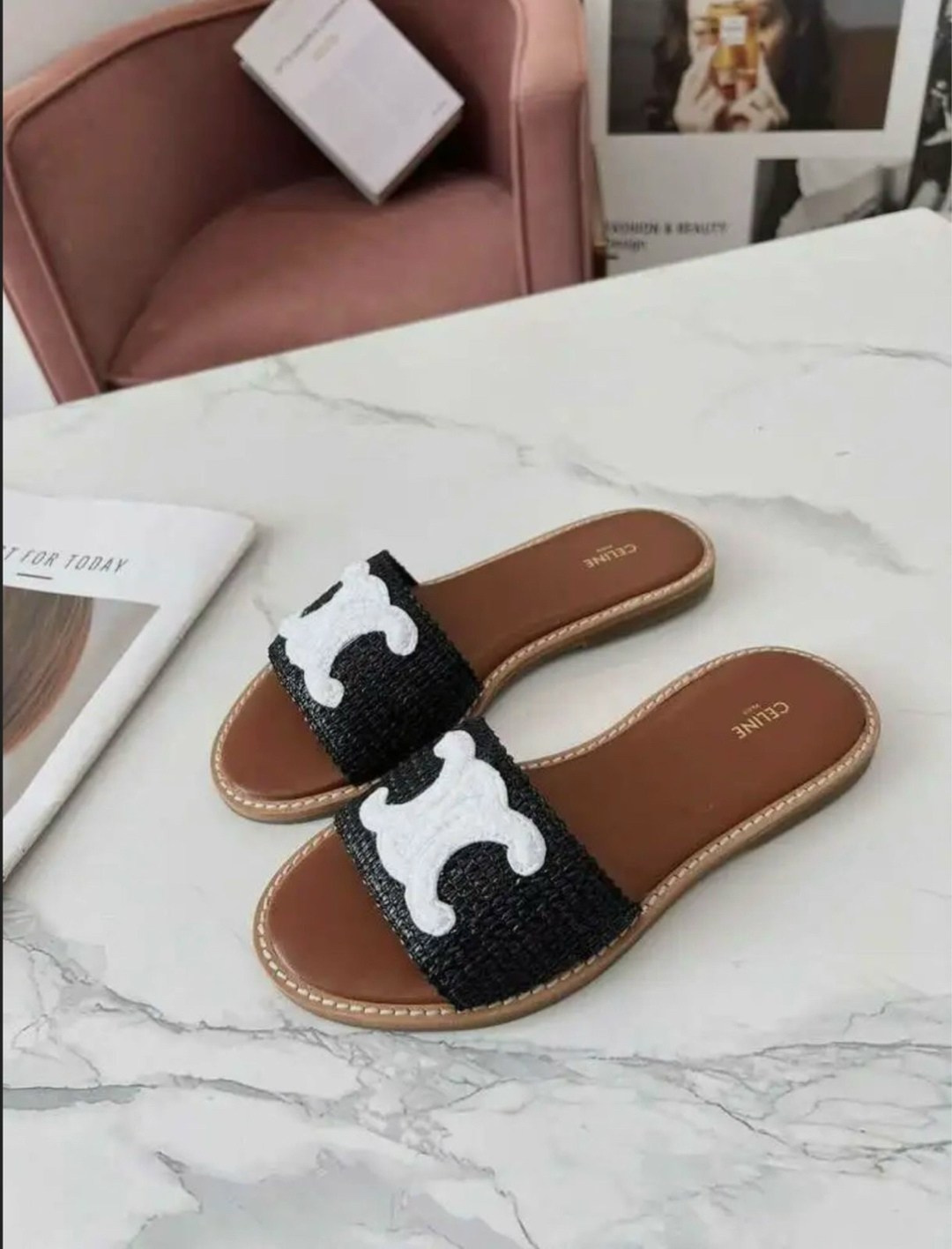 шлепанцы celine,шлепанцы женские,женские шлепки,,сандалии стильные