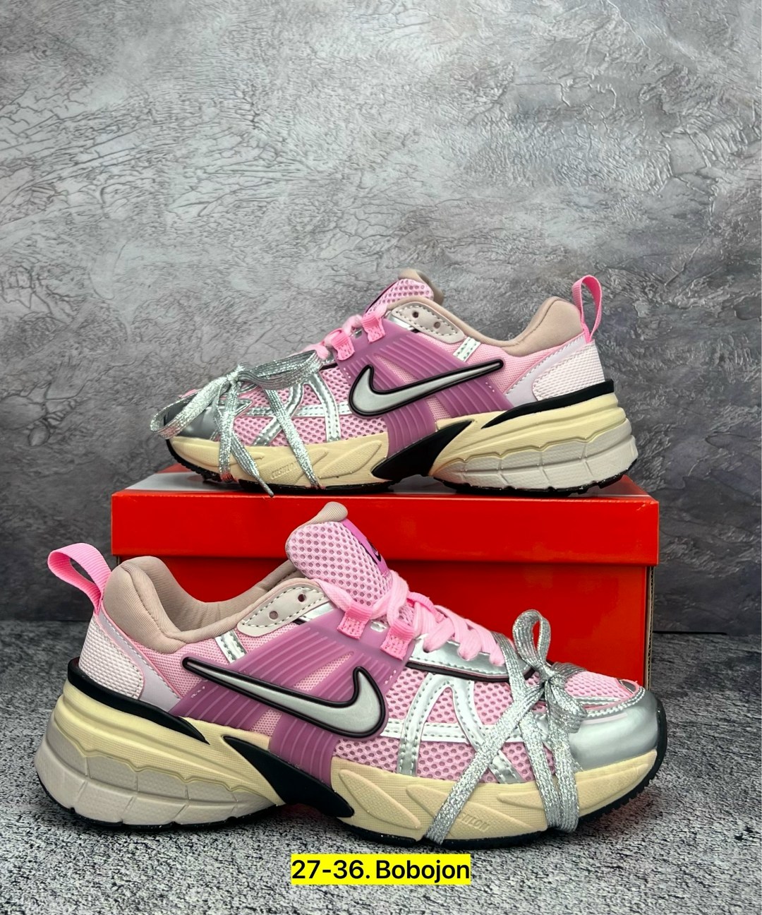 кроссовки женские nike,кроссовки nike,кроссовки nike v 2 k run,кроссовки для бега v2k run женские с низким верхом серебристо-розовые nike,кроссовки для бега v2k run женские с низким верхом белые/розов