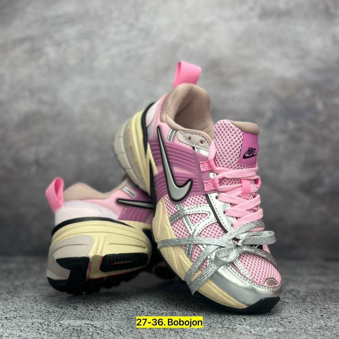кроссовки женские nike,кроссовки nike,кроссовки nike v 2 k run,кроссовки для бега v2k run женские с низким верхом серебристо-розовые nike,кроссовки для бега v2k run женские с низким верхом белые/розов
