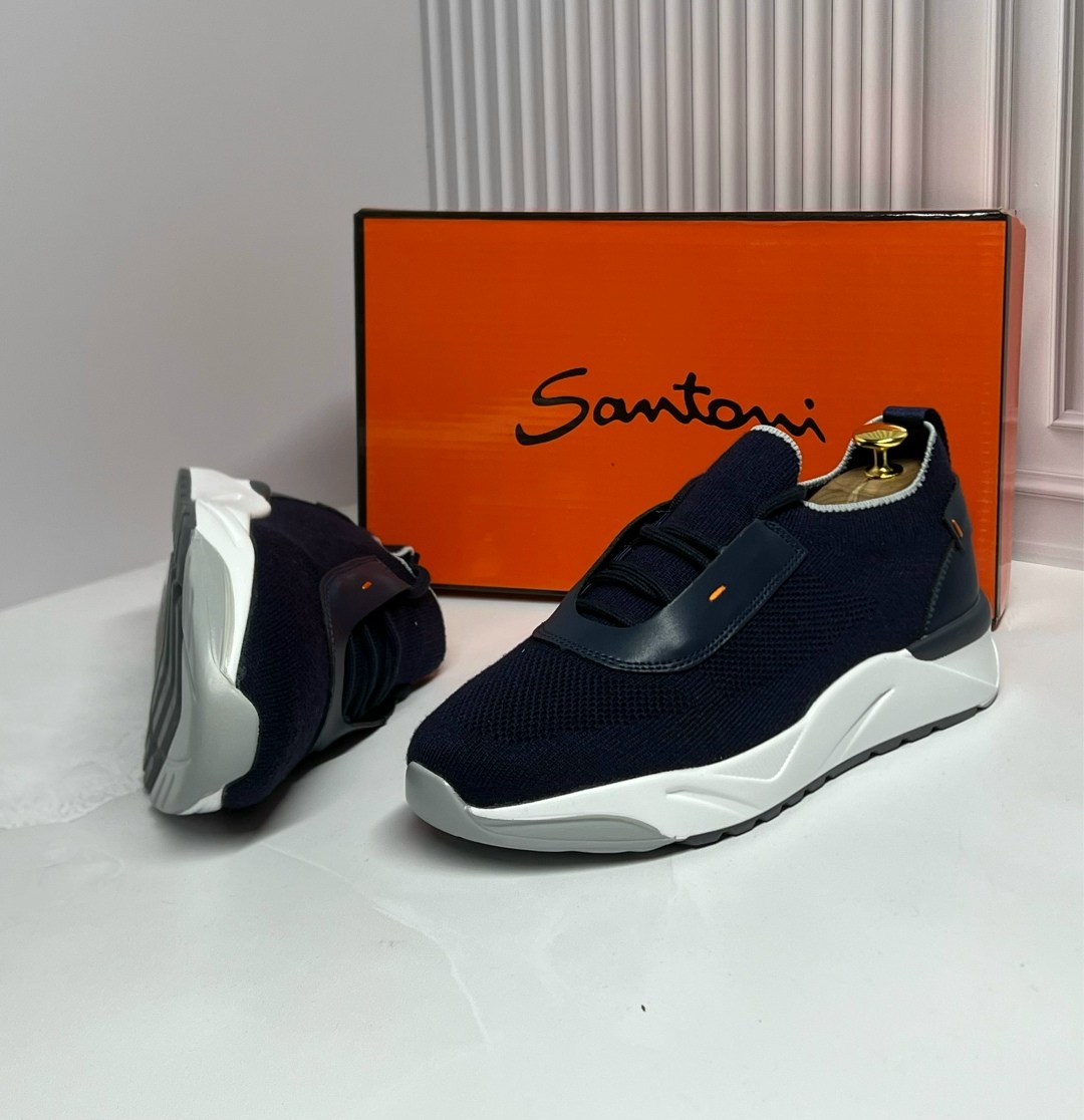 текстильные кроссовки santoni,кроссовки santoni,синие мужские текстильные кроссовки santoni,,текстильные кроссовки innova santoni