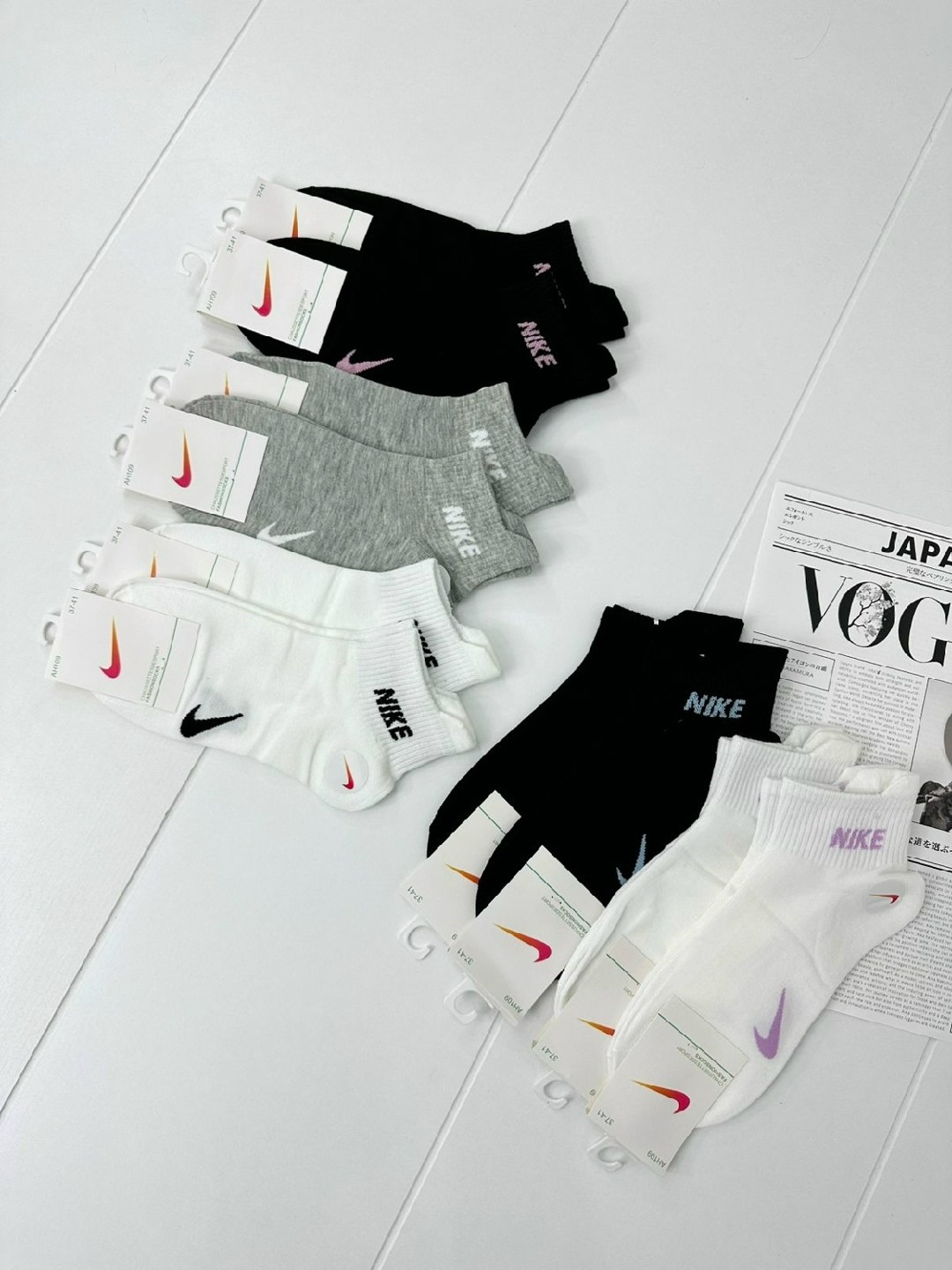 комплект носков женских nike sport socks белых 36-41,носки женские nike,комплект носки женские,короткие носки набор 5 пар nike,женские носки