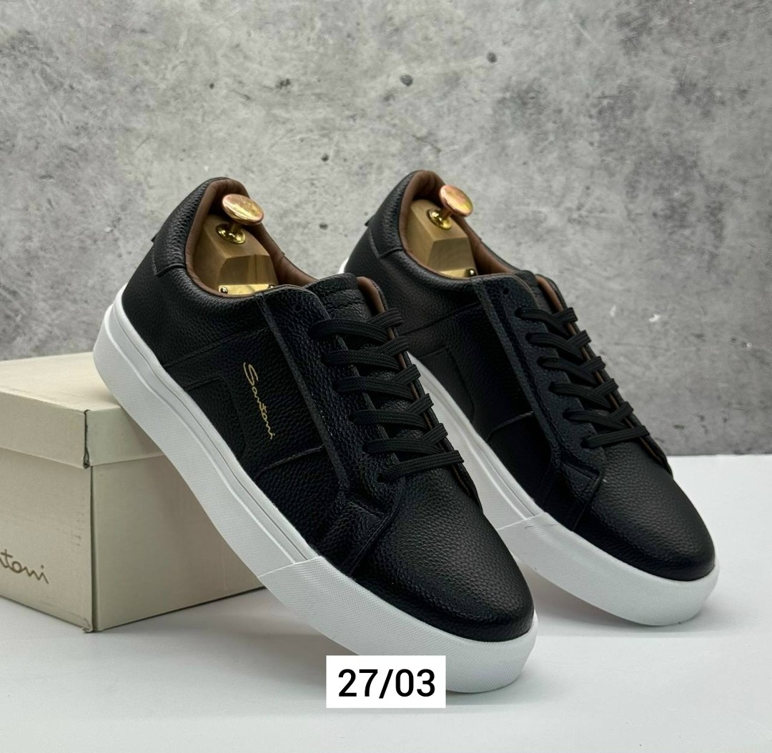 кеды мужские кожаные santoni черные premium,мужские кеды santoni,кеды мужские кожаные,мужские кеды,кеды для мужчин кожа