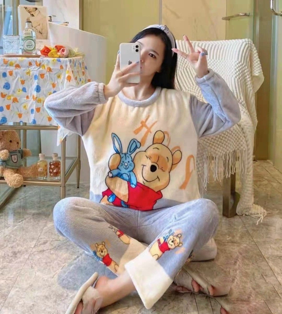 теплая пижама,пижама корейская,пижама женская теплая,пижама для женщин,женская домашняя пижама