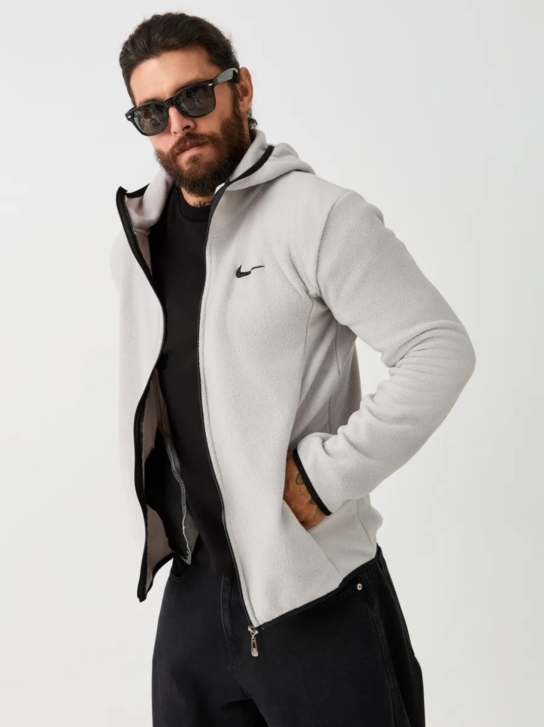 флисовая толстовка,серая мужская толстовка nike,спортивный костюм на флисе nike,толстовка nike,мужская толстовка nike