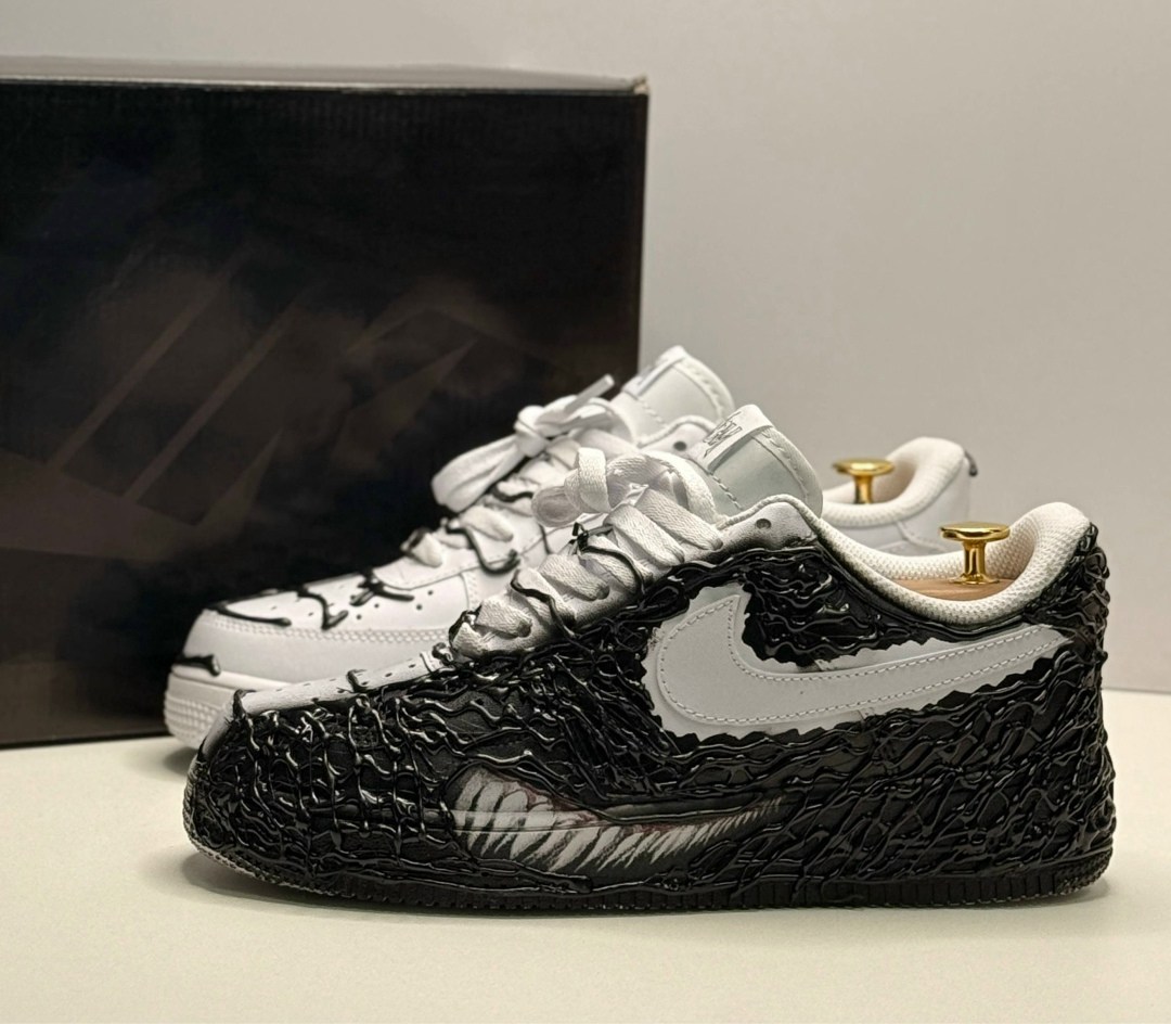 кроссовки найк веном,nike кроссовки,nike airforce 1 venom customize shoes,кроссовки,кастомные кроссовки