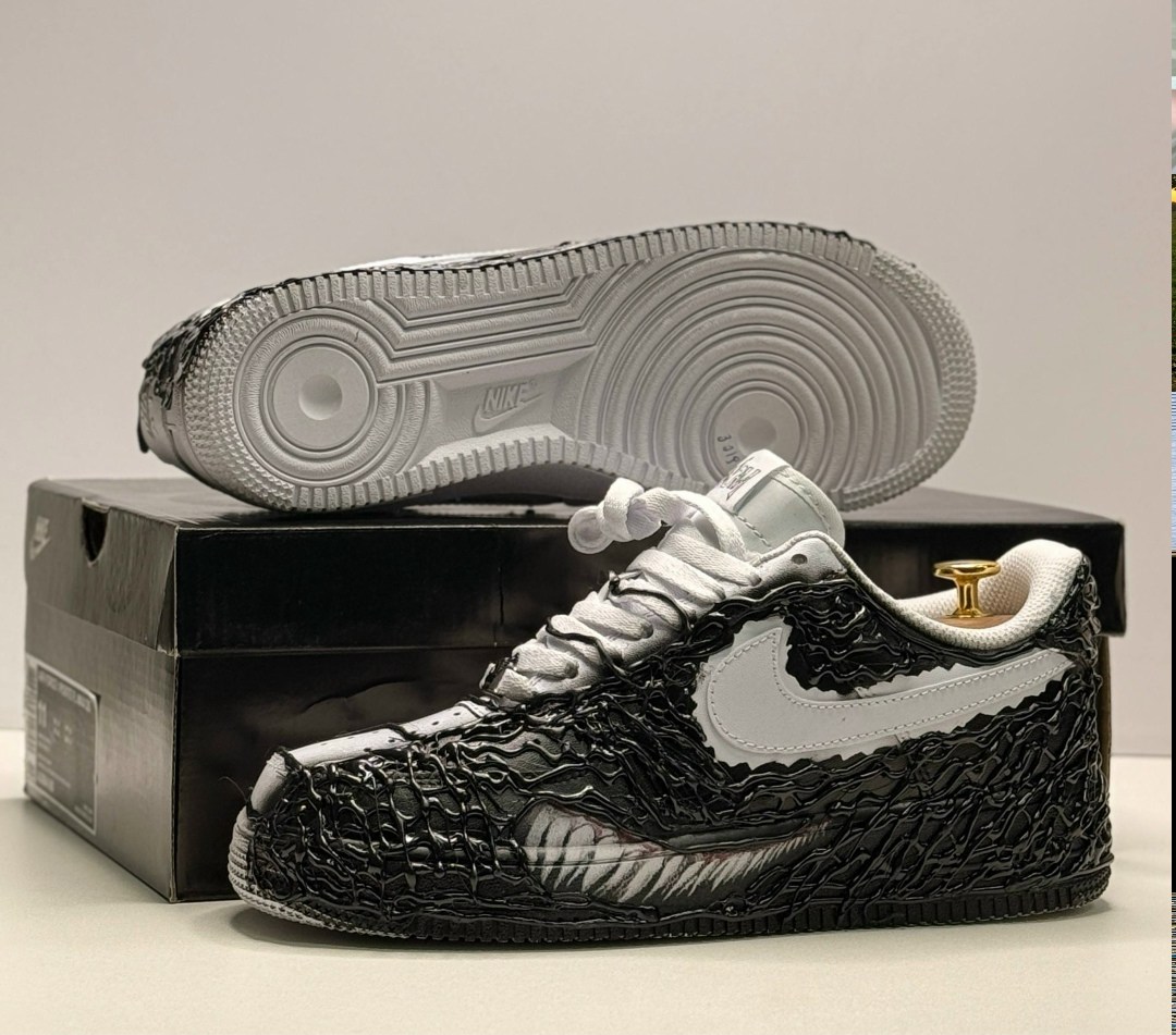 кроссовки найк веном,nike кроссовки,nike airforce 1 venom customize shoes,кроссовки,кастомные кроссовки