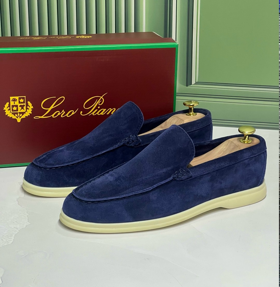 лоферы мужские loro piana,лоферы loro piana summer walk синие,лоферы loro piana,loro piana темно-синие замшевые туфли для женщин,лоферы loro piana summer walk