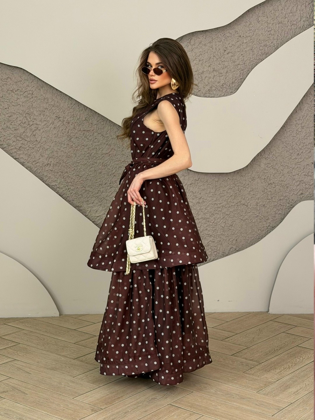 шифоновое платье в горошек,женское длинное платье в горошек,платье,платье летнее в горошек,платья в горох
