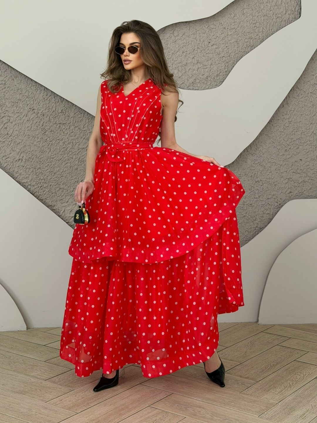 красный сарафан,платье женское в горошек,платье летнее,летнее платье в горошек,платье фасон