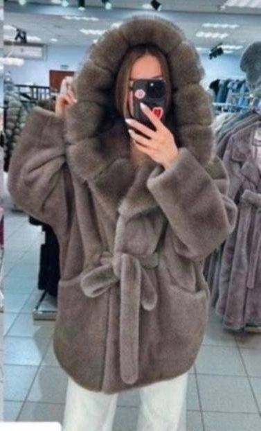 шубка шикарная экомех,шуба норковая с капюшоном,шуба,шуба норковая,шуба fursini из норки с капюшоном