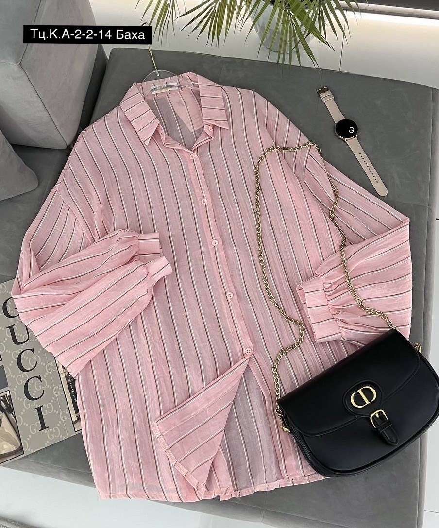 хлопковая рубашка в полоску оверсайз cosmo brand,женская рубашка в полоску,рубашка в полоску,женская рубашка,рубашка оверсайз в полоску розовая