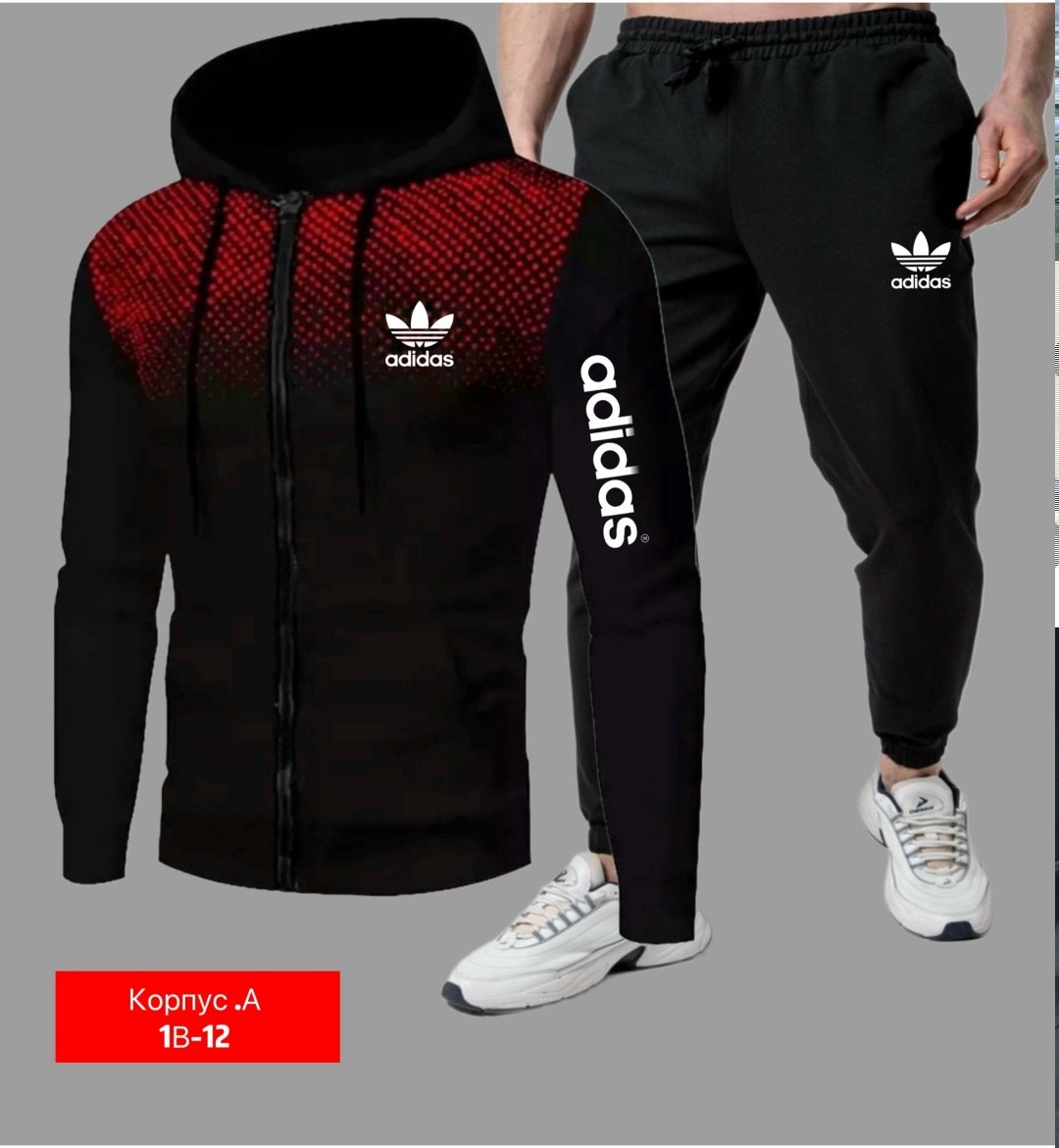 мужской спортивный костюм adidas,мужской спортивный костюм adidas черно красный,мужские спортивные костюмы,спортивные костюм,костюм повседневный спортивный