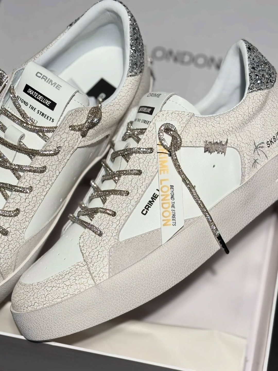 sk8 deluxe женские низкие кожаные кроссовки шлемофонного типа crime london белый,кроссовки crime london,,кеды женские crime london sk8 deluxe,кожаные кеды crime london