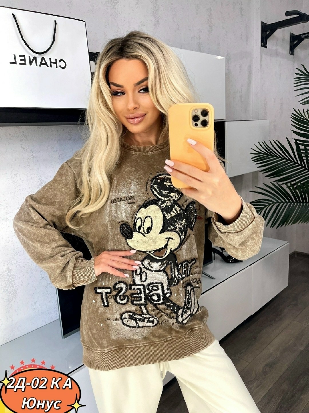 женская кофта,свитшот женская,повседневный свитшот,свитер хлопок,кофта варенка оверсайз с принтом микки маусом