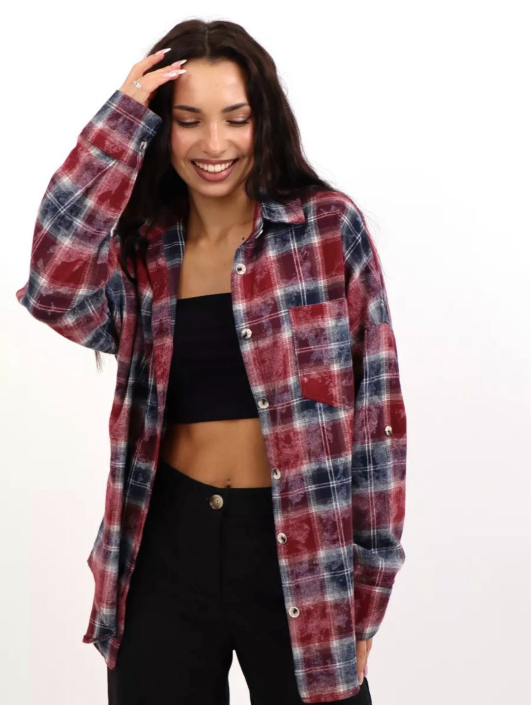 рубашка oversize хлопковая в клетку,рубашка из фланели в серо-черную клетку,рубашка oversize хлопковая в клетку befree,рубашка женская в клетку оверсайз,чёрная рубашка oversize в клетку из фланели