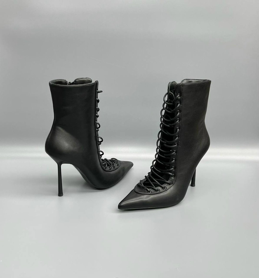 черные кожаные ботильоны jimmy choo,женские ботильоны,,женские сапоги,ботильоны на шнуровке