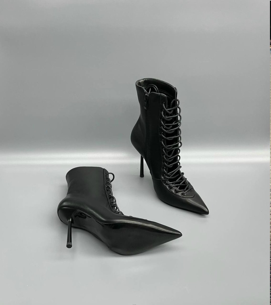 черные кожаные ботильоны jimmy choo,женские ботильоны,,женские сапоги,ботильоны на шнуровке