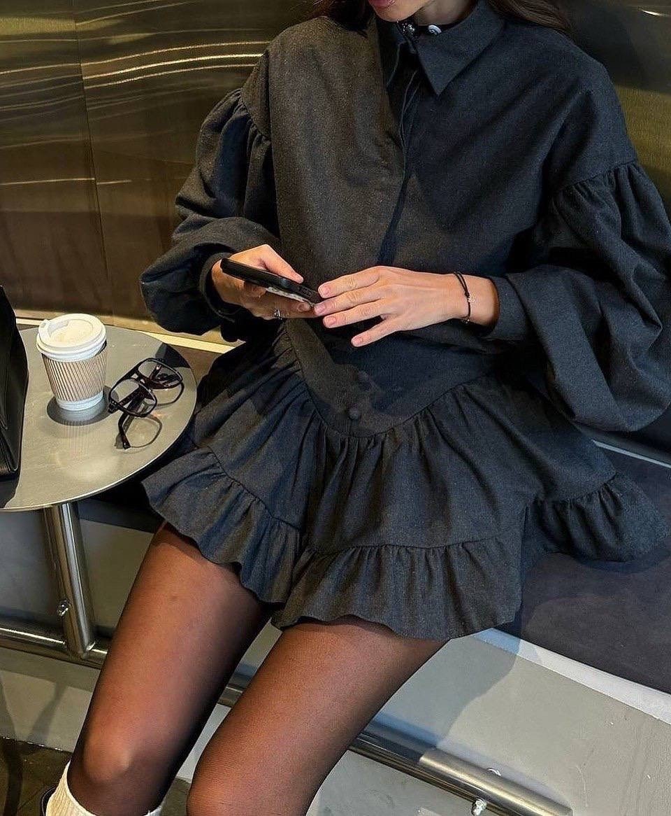 костюм рубашка с юбкой,рубашка и юбка,костюм с рубашкой и юбкой в клетку,костюм двойка с юбкой и рубашкой в клетку btf brand,женский костюм в клетку с юбкой