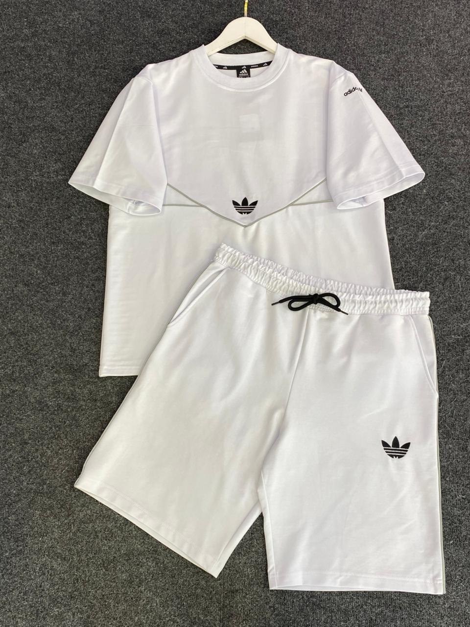 adidas спортивный костюм,костюм спортивный мужской,летние костюмы,комплект футболки,костюм белый