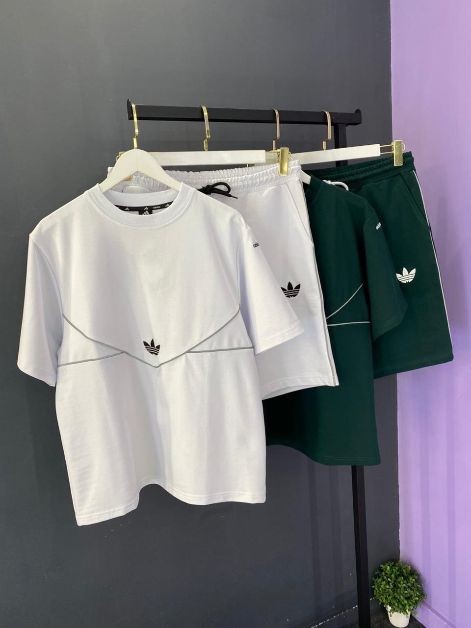adidas спортивный костюм,костюм спортивный мужской,летние костюмы,комплект футболки,костюм белый
