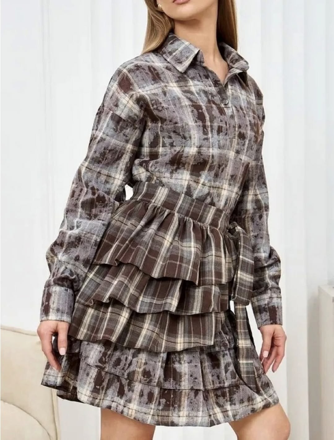 костюм в клетку с юбкой kukush 338428912,костюм в клетку с юбкой kukush 338428911,костюм в клетку с юбкой kukush,костюм с юбкой и рубашкой,костюм в клетку женский с юбкой