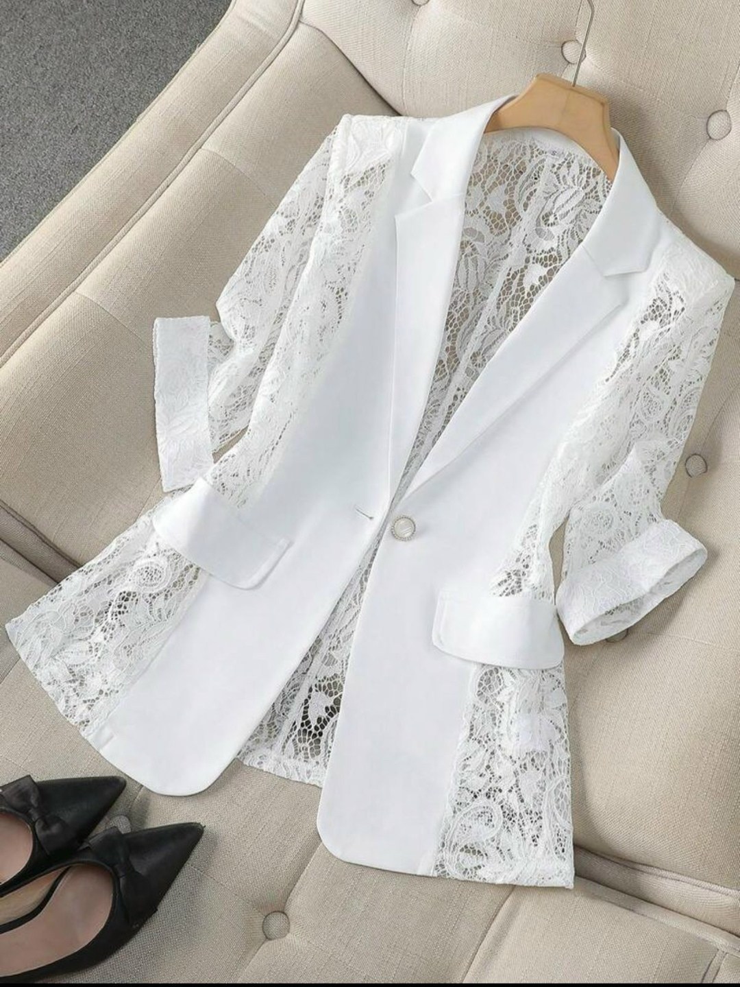 женский пиджак с кружевными вставками,блейзер с кружевными краями и пуговицами,кружевной жакет,пиджак с кружевом женский,пиджак кружево