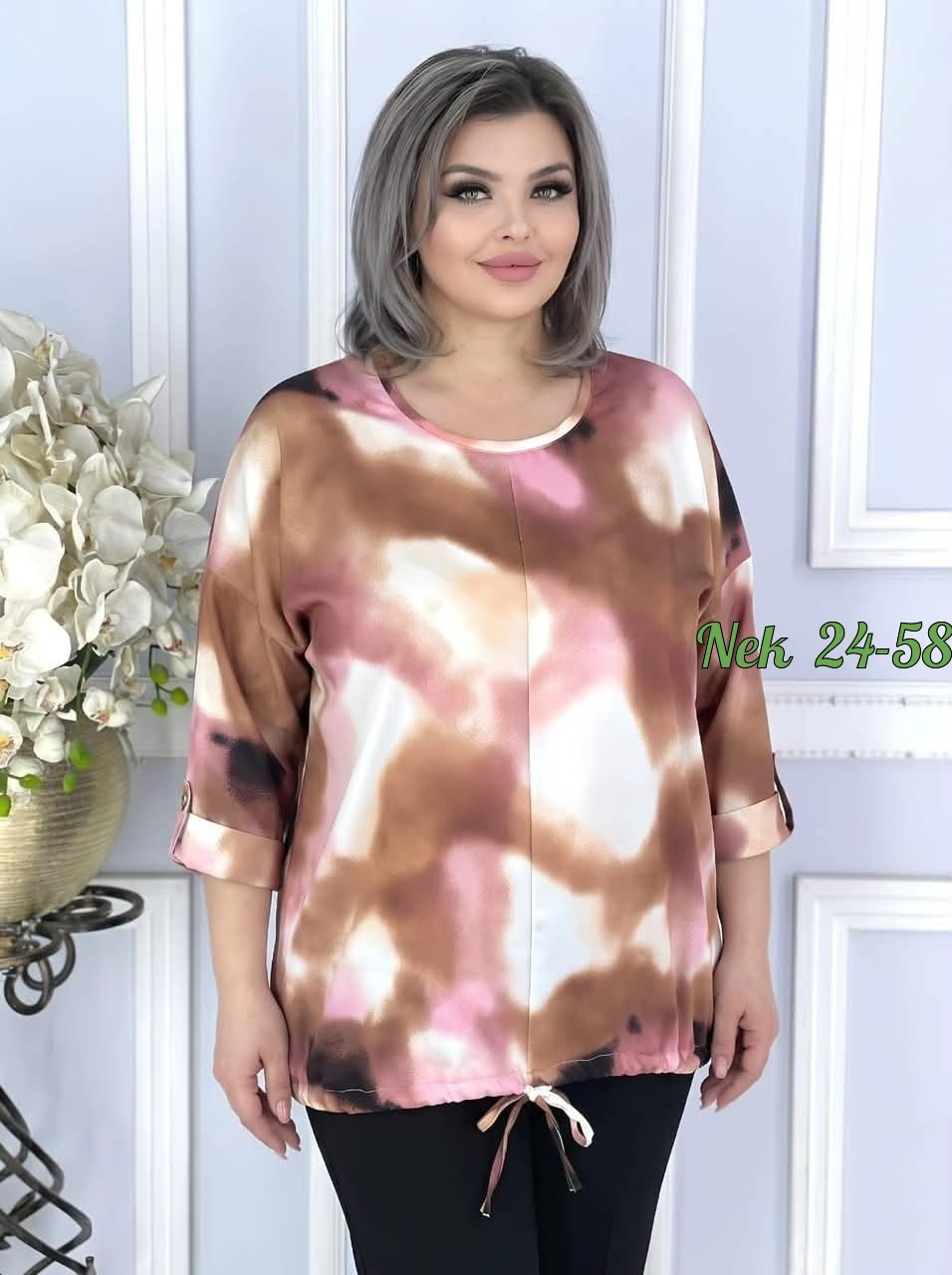 женская кофта,женская блузка,стильная кофта,туника с длинным рукавом больших размеров aligu 275017169,туника большого размера 62-68