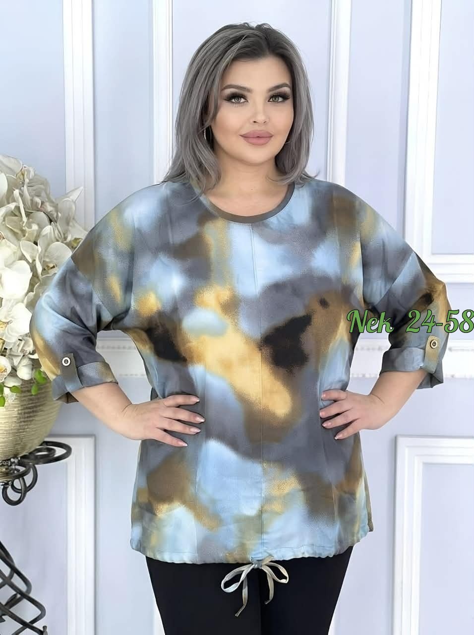 женская кофта,женская блузка,стильная кофта,туника с длинным рукавом больших размеров aligu 275017169,туника большого размера 62-68