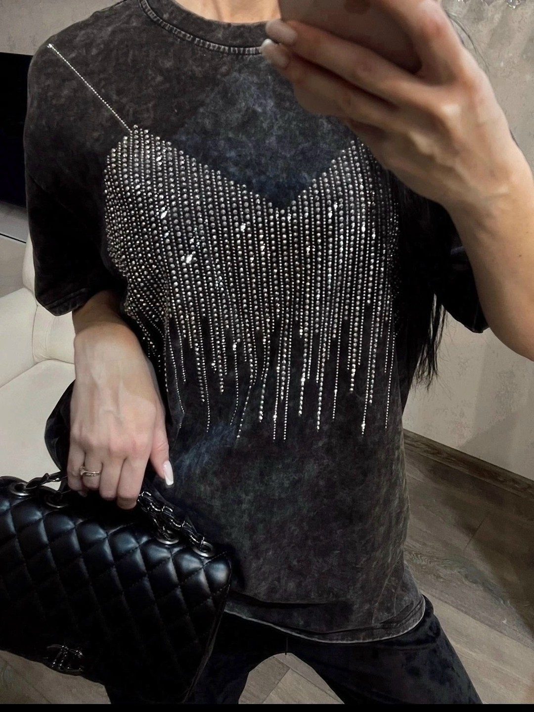 футболка варенка,женская футболка,футболка оверсайз со стразами fashion lux,стильная футболка,модная кофта