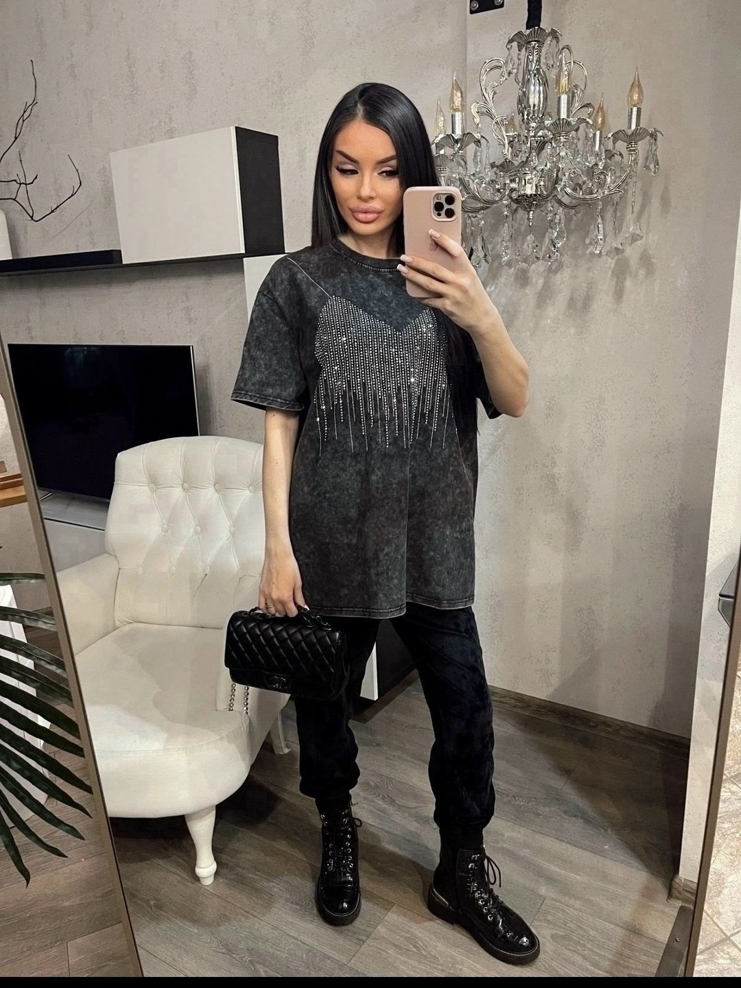 футболка варенка,женская футболка,футболка оверсайз со стразами fashion lux,стильная футболка,модная кофта