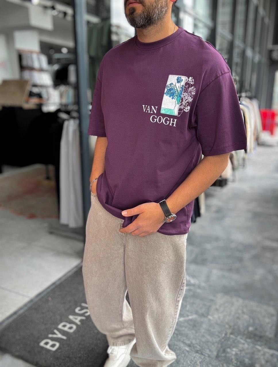 футболка с принтом,дизайн футболки,футболка с рисунком,футболка van gogh pull and bear,футболка оверсайз
