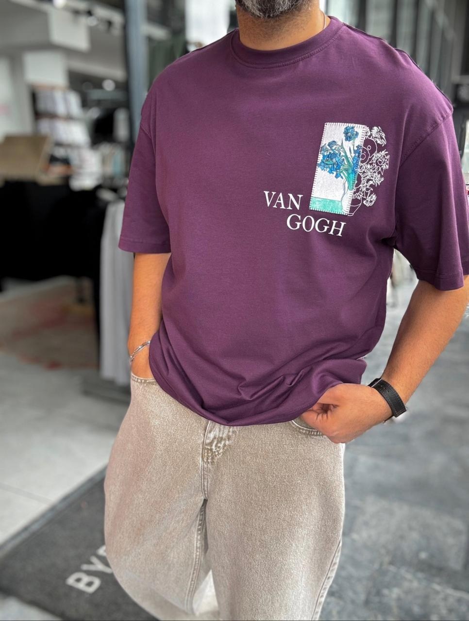 футболка с принтом,дизайн футболки,футболка с рисунком,футболка van gogh pull and bear,футболка оверсайз