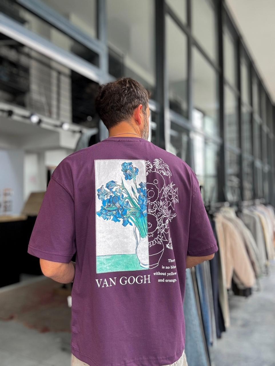 футболка с принтом,дизайн футболки,футболка с рисунком,футболка van gogh pull and bear,футболка оверсайз