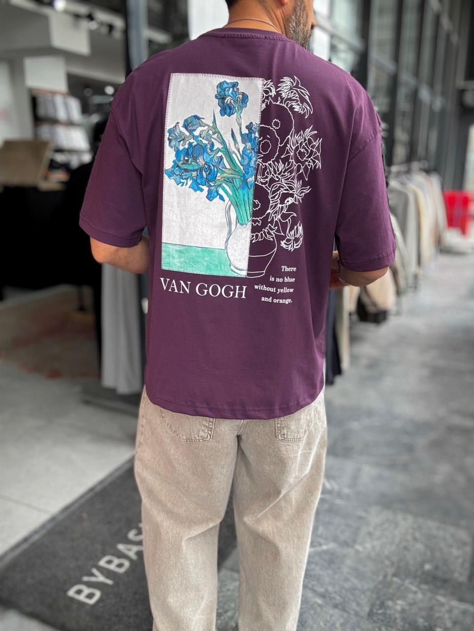 футболка с принтом,дизайн футболки,футболка с рисунком,футболка van gogh pull and bear,футболка оверсайз