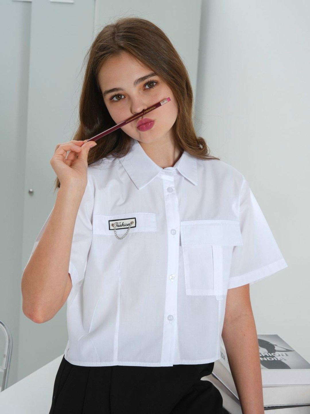 рубашка школьная для девочки с галстуком erden style,рубашка школьная укороченная нарядная chicasdemoda,блузка к школе,рубашка школьная для девочек,белая блузка в школу