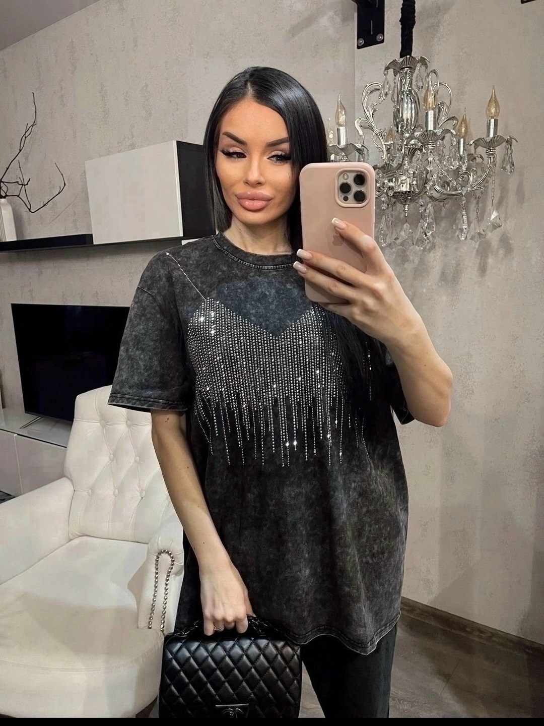 футболка оверсайз со стразами fashion lux,женская футболка,модная кофта,футболка варенка,кофты женская