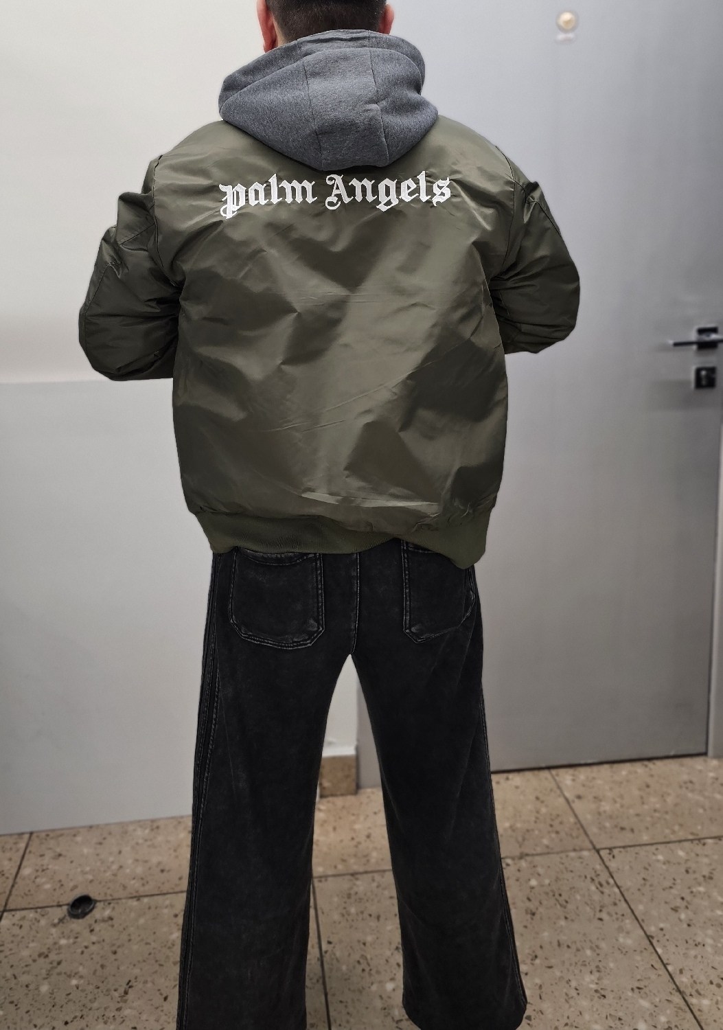 бомбер palm angels,куртка palm angels,moncler palm angels,мужской чёрный бомбер palm angels,куртка бомбер