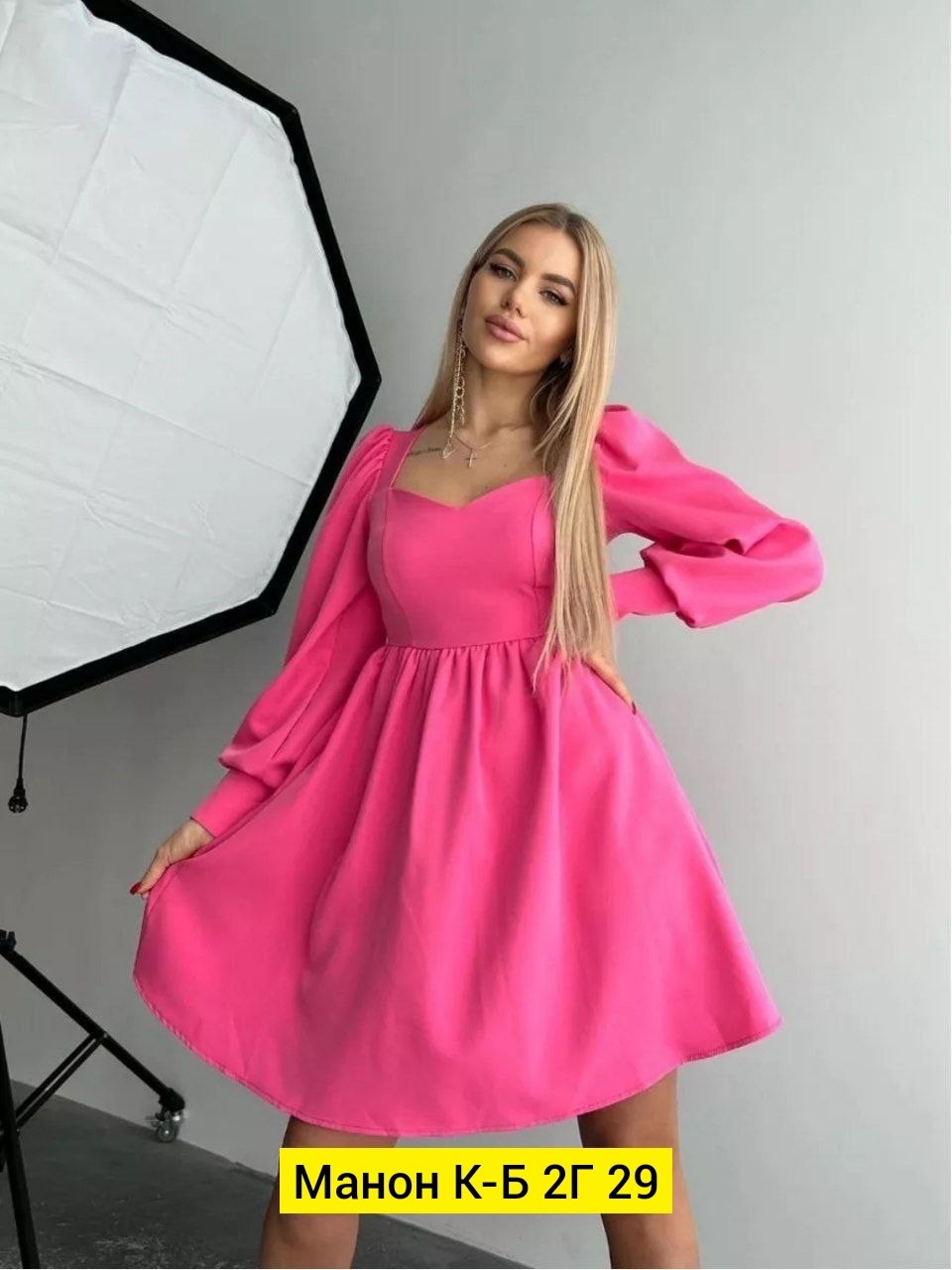 платье женская,женское платье ткань барби,платье бежевое,платье,платье с объемными рукавами
