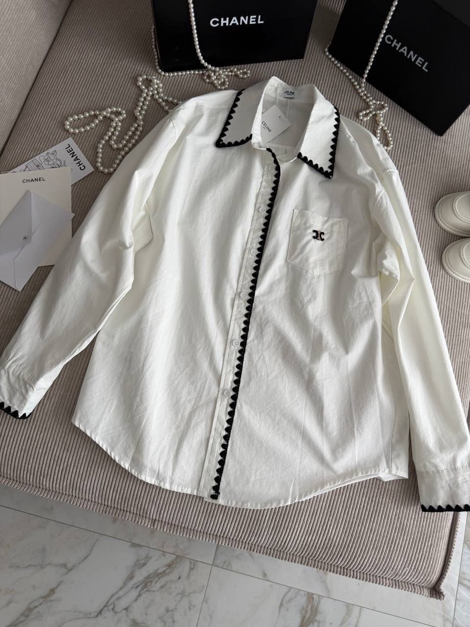 рубашка chanel,рубашка женская,рубашка женская белая,блузка шанель,рубашка стильная