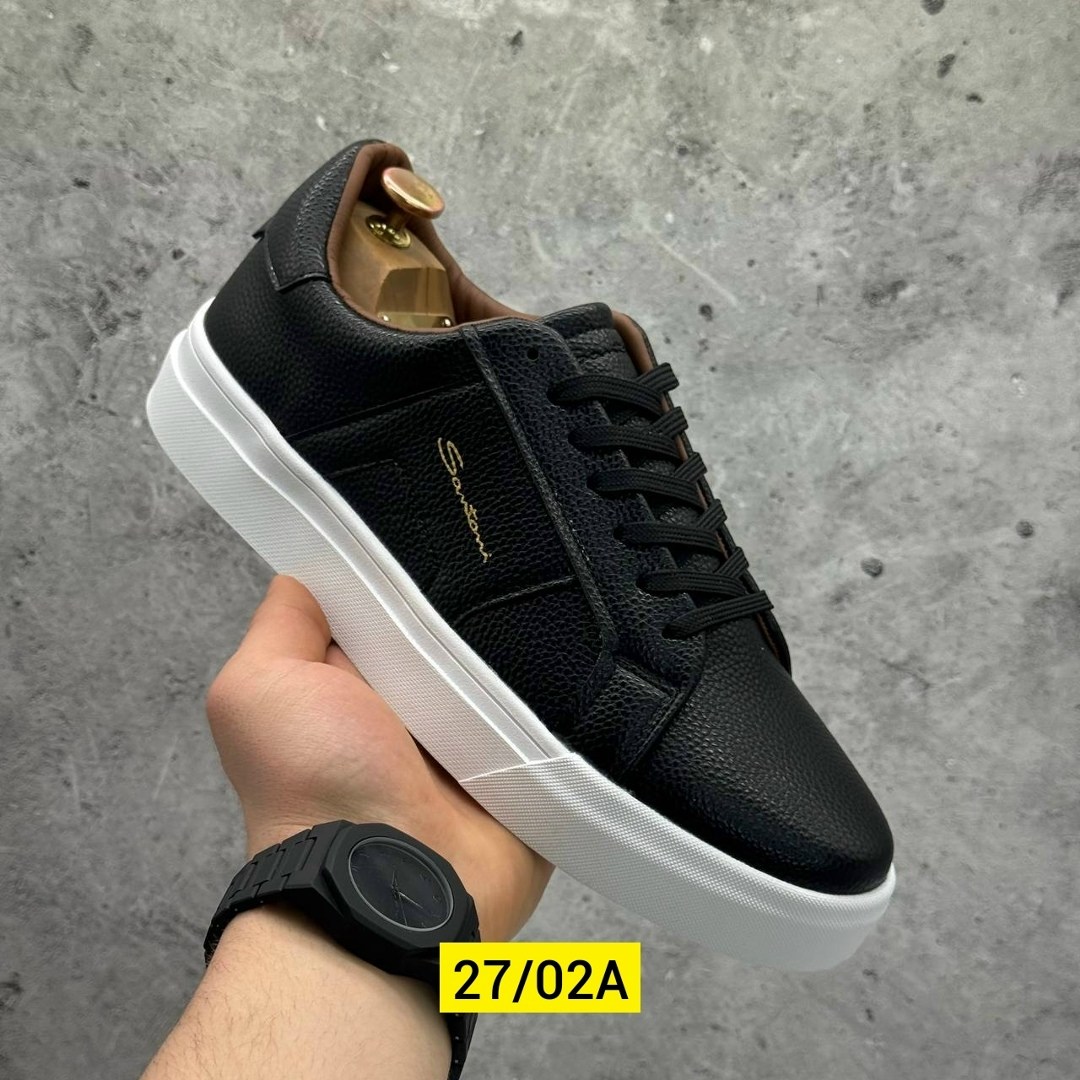 мужские кеды santoni,мужские кеды,кеды мужские кожаные,кеды мужские santoni черные,мужская