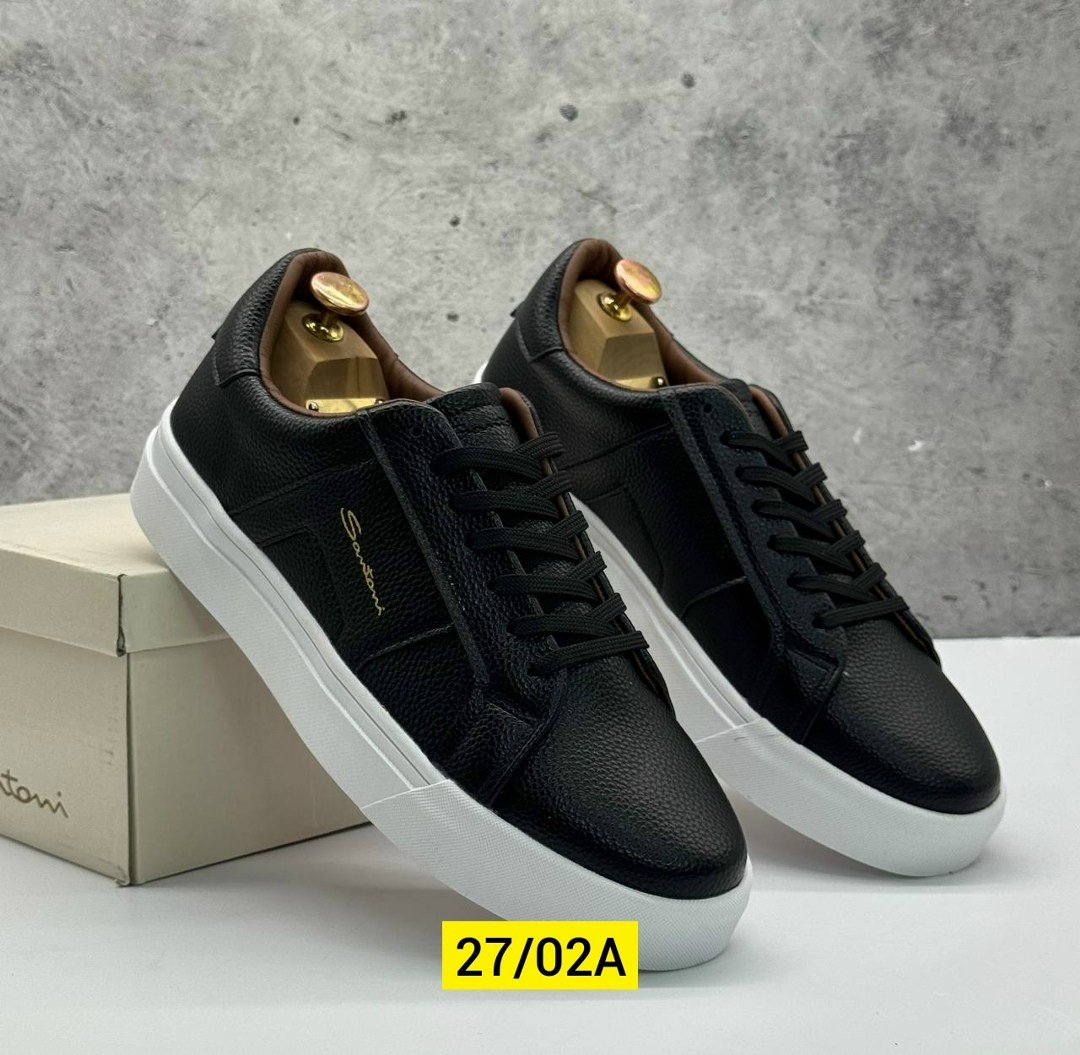 мужские кеды santoni,мужские кеды,кеды мужские кожаные,кеды мужские santoni черные,мужская